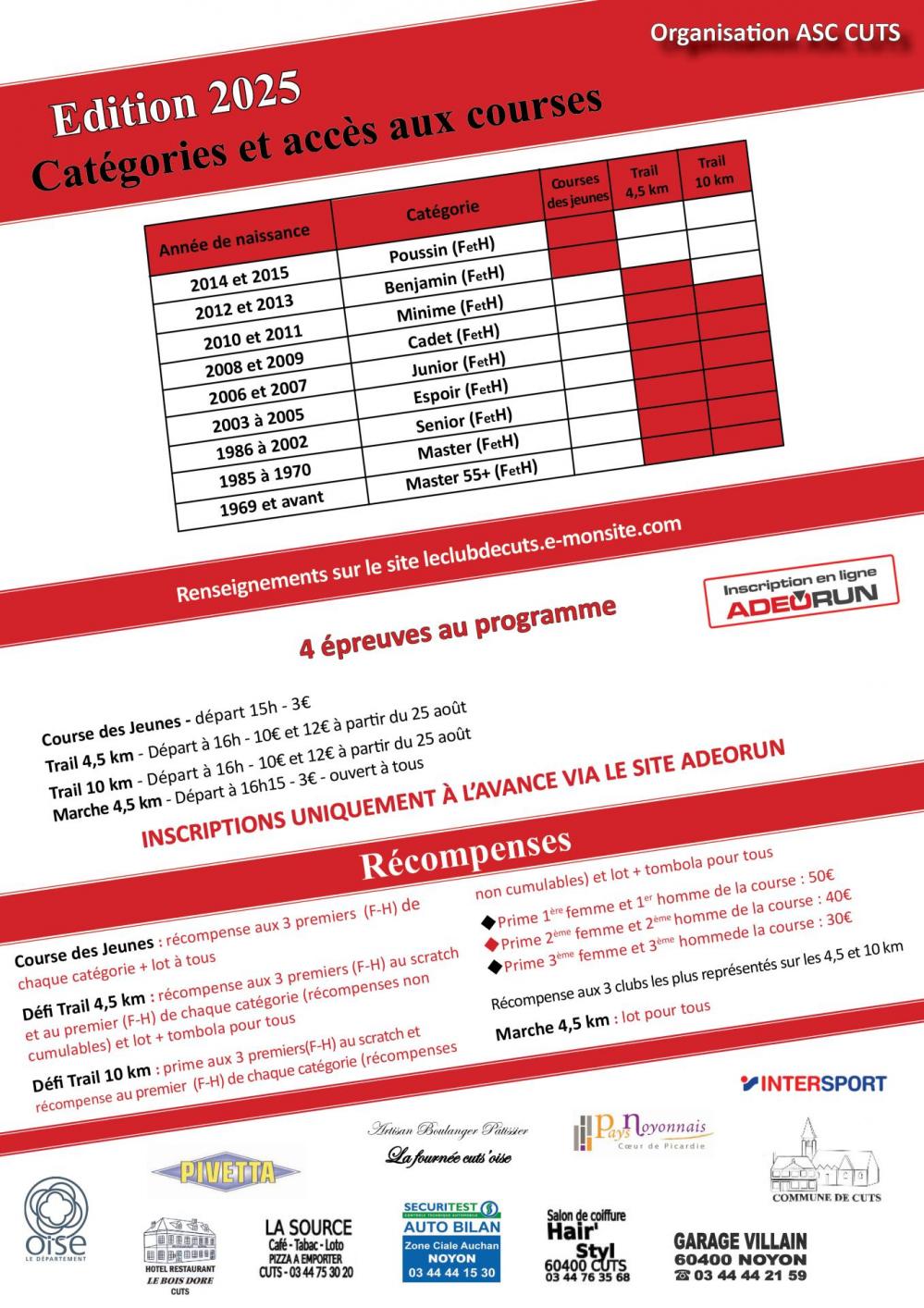 Programme foulees cutsoises 2025 verso 1